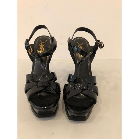 YSL Black Patent Leather Tribute High Heels - Picture 1 of 4